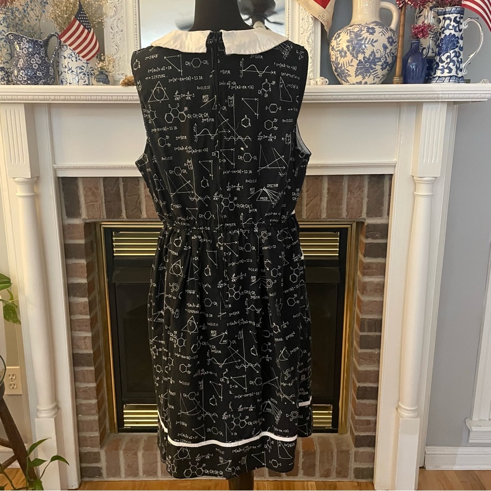 Retrolicious Black and White Collared Midi Dress - Picture 7 of 9
